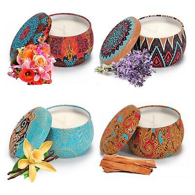 Vinsani Portable Tin Floral Scented Candles velentine 4 set Gift Box