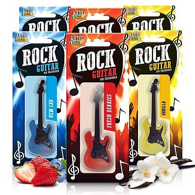 3pk Car Air Freshener Hanging Guitar Auto Freshner | Berry New Car Vanilla Scent