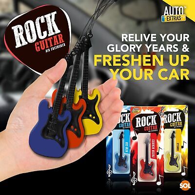 3pk Car Air Freshener Hanging Guitar Auto Freshner | Berry New Car Vanilla Scent