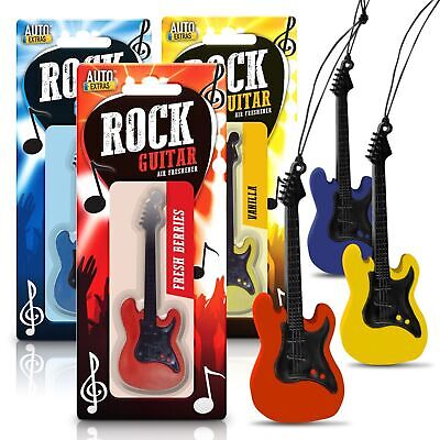 3pk Car Air Freshener Hanging Guitar Auto Freshner | Berry New Car Vanilla Scent