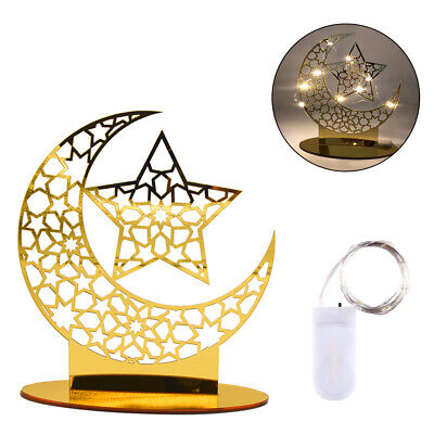 Ramadan Acrylic Eid Mubarak Decoration Mosque Muslim Table Decor LED