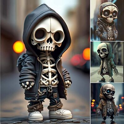 Cool Skeleton Figurines, Halloween Skeleton Doll Resin Crafts Ornament For Desk