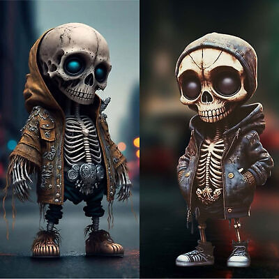 Cool Skeleton Figurines, Halloween Skeleton Doll Resin Crafts Ornament For Desk