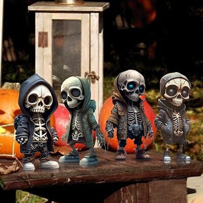 Cool Skeleton Figurines, Halloween Skeleton Doll Resin Crafts Ornament For Desk