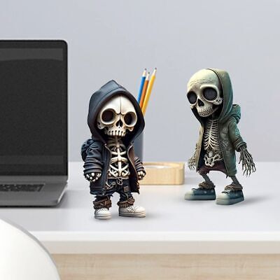 Cool Skeleton Figurines, Halloween Skeleton Doll Resin Crafts Ornament For Desk