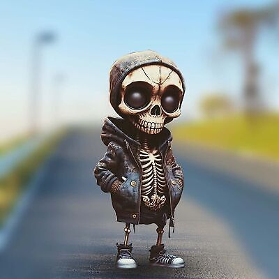 Cool Skeleton Figurines, Halloween Skeleton Doll Resin Crafts Ornament For Desk