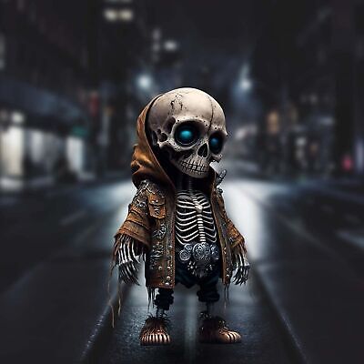 Cool Skeleton Figurines, Halloween Skeleton Doll Resin Crafts Ornament For Desk