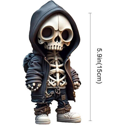 Cool Skeleton Figurines, Halloween Skeleton Doll Resin Crafts Ornament For Desk