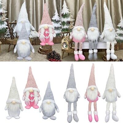 Christmas Gnome Xmas Decorations Home Decor Grey Pink White Gonk Ornaments Gift