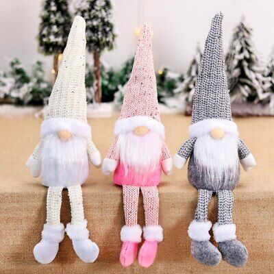 Christmas Gnome Xmas Decorations Home Decor Grey Pink White Gonk Ornaments Gift