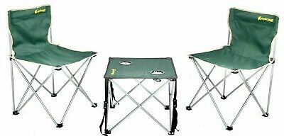 2 x Folding Canvas Camping Chair and Table Portable Fishing Beach Outdoor Garden