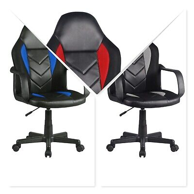 Office Racing Sports Computer Desk Gaming Swivel Chair PU Leather Mesh Executive