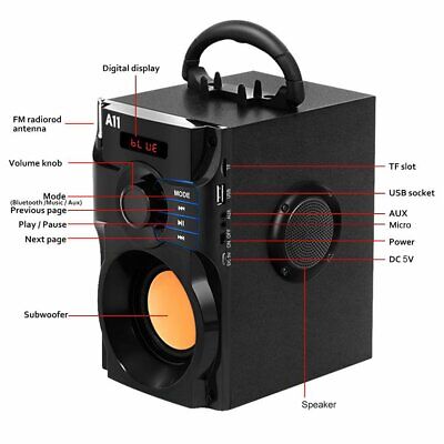 Bluetooth Speaker Portable Wireless Sound Box FM Radio