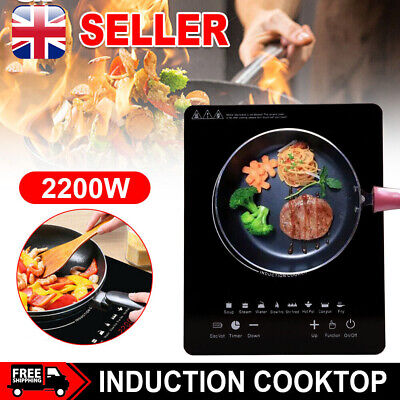 Portable 2200W Electric Induction Hob Touch Single Cooker Hot