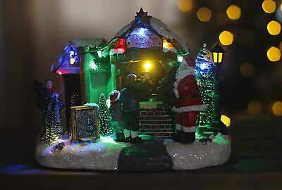 Each Miniature Christmas Village Nativity Scene Ornaments Musical LED Xmas Decoration