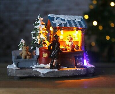 Each Miniature Christmas Village Nativity Scene Ornaments Musical LED Xmas Decoration