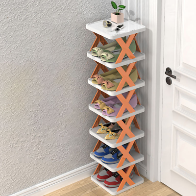 Shoe Rack 9 Tiers DIY Narrow Stckable Free Standing Shoes Storage Tall Organizer