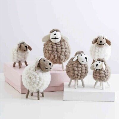 Mini Table Each Ornament Sheep Wool Felt Lamb