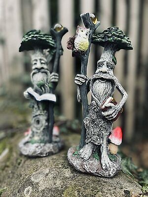 2pc Tree Man Statue Set Resin Fairy Garden Decoration Pair Outdoor Ornament 22cm