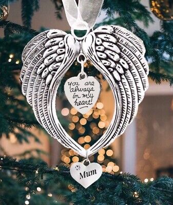 Christmas gift Angel Wings Pendant Memorial Christmas Gift Tree Decoration Mum,Dad ,Grandad,Nan