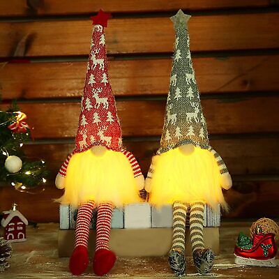 2 Christmas LED Light up Gnome