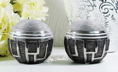 Black Silver Ceramic Ball Ornament