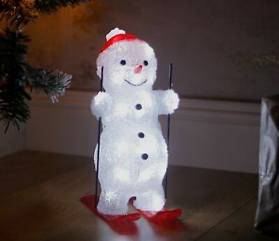 Christmas Sinking Snowman Acrylic LED Light Up Decoration Festive Indoor Outdoor Figurine Xmas