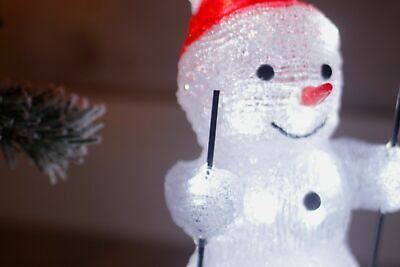 Christmas Sinking Snowman Acrylic LED Light Up Decoration Festive Indoor Outdoor Figurine Xmas