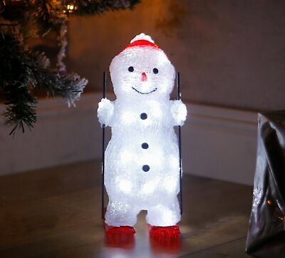 Christmas Sinking Snowman Acrylic LED Light Up Decoration Festive Indoor Outdoor Figurine Xmas