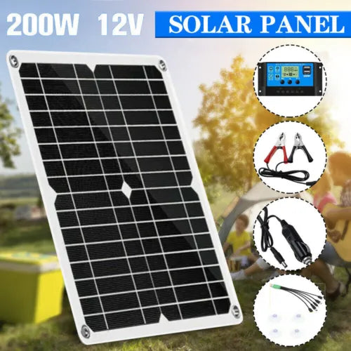 200W Solar Panel Kit Battery Charger & 100A Controller For Car Van Caravan Boat