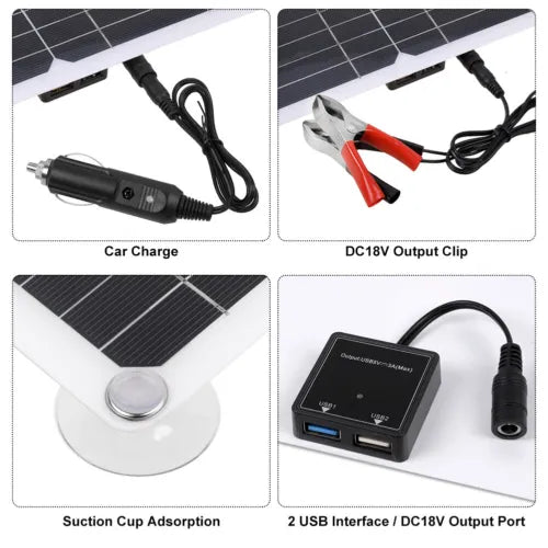 200W Solar Panel Kit Battery Charger & 100A Controller For Car Van Caravan Boat