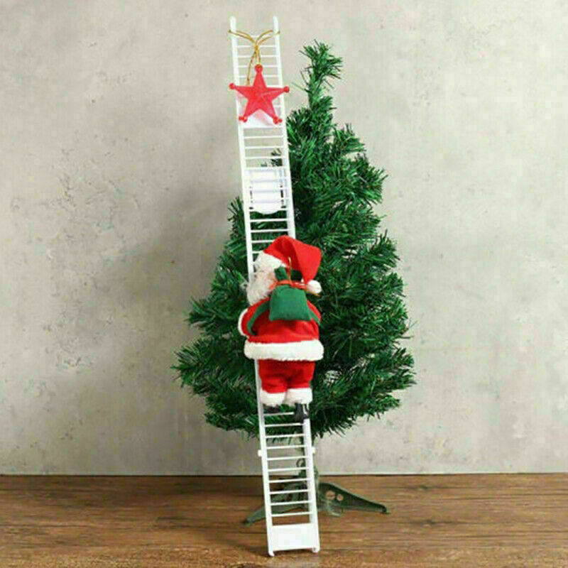 Electric Santa Claus Climbing Ladder Christmas Tree Indoor Outdoor Party Decor