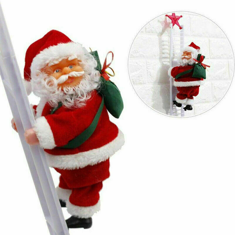 Electric Santa Claus Climbing Ladder Christmas Tree Indoor Outdoor Party Decor