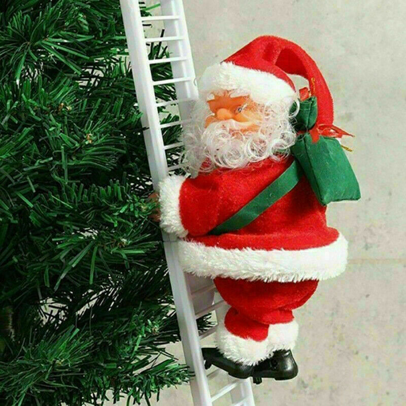 Electric Santa Claus Climbing Ladder Christmas Tree Indoor Outdoor Party Decor