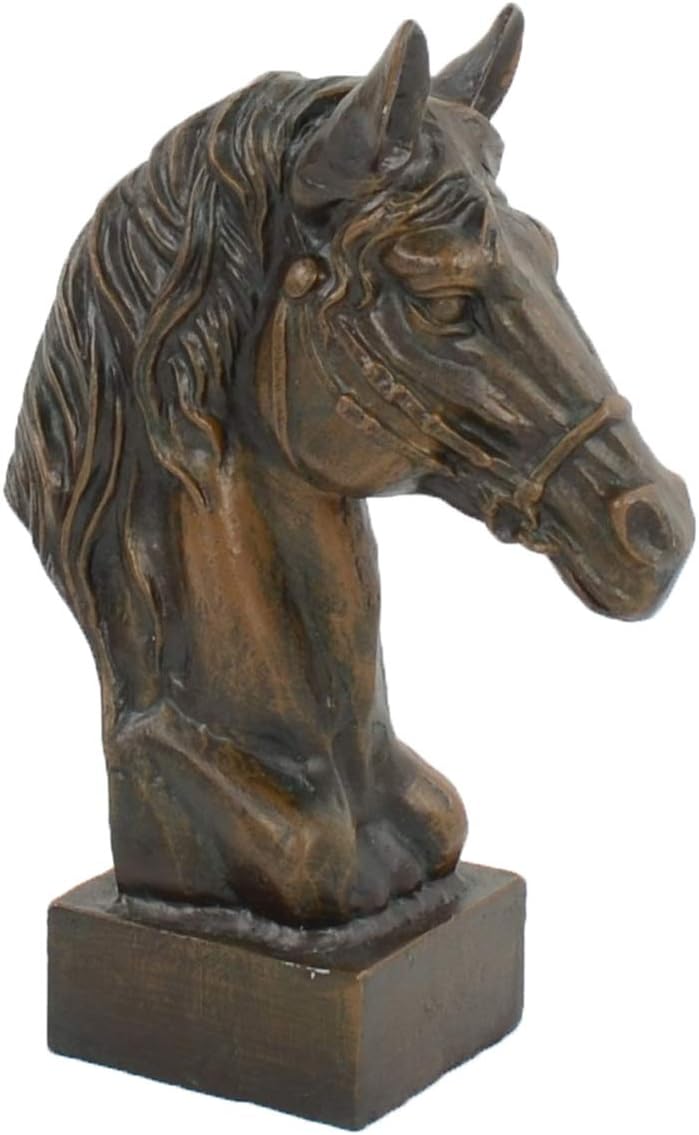 Statues & Sculptures Online Race Horse Head Bronze Metal Garden Ornament