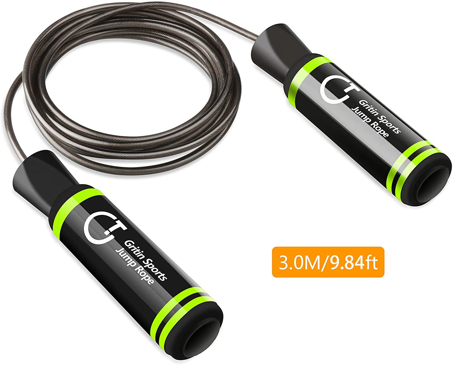 Skipping Speed Jump Rope Soft Memory Foam Handle Tangle-free Adjustable