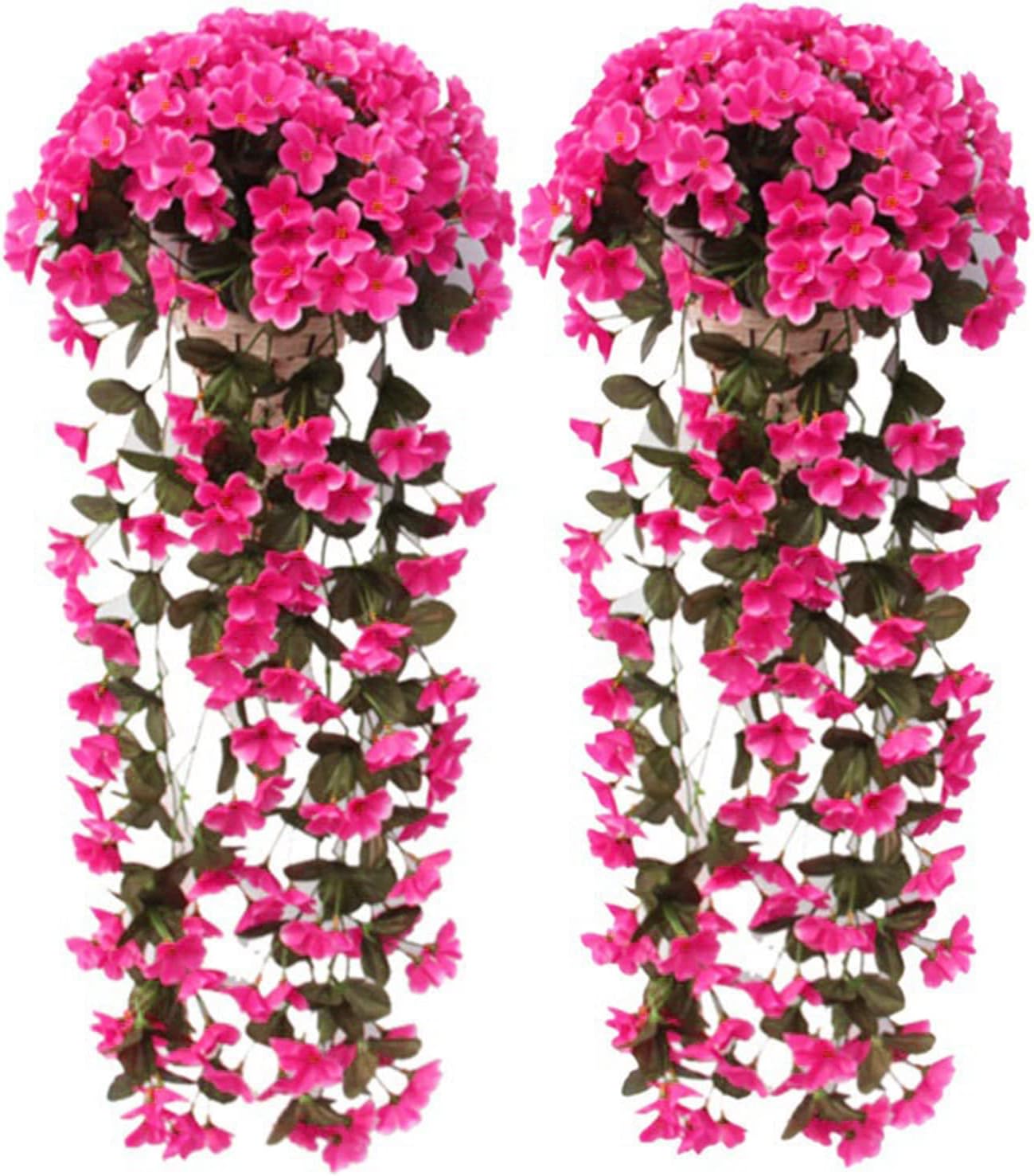 Artificial Wisteria Basket Vine Rose Red Artificial Hanging Flowers Fake /Artificial Flowers for Garden Wall Fence Wedding Balcony Outdoor Inside Home Door Decoration