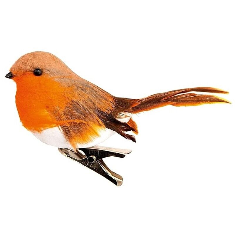 6pcs Clip On Christmas Robins Cute Festive Xmas Tree Bird Decoration Ornament