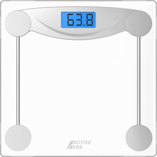 Ultra Slim Digital Bathroom Scales for Body Weight with High Precision Sensors and Tempered Glass (Stone/kgs/lbs)