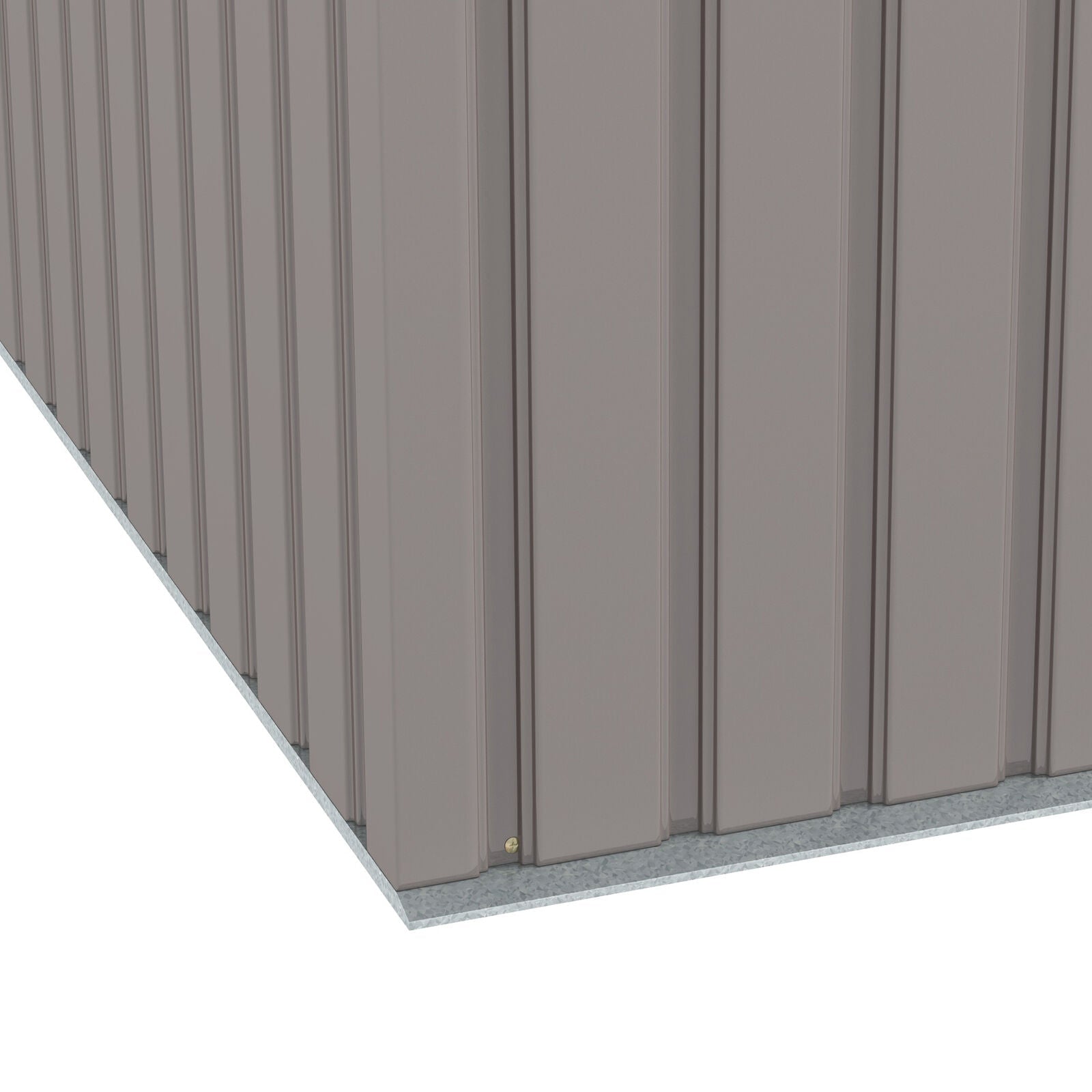 9 x 4FT Outdoor Metal Frame Garden Storage Shed w/ 2 Door, Light Grey