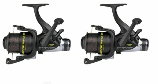 2 x Shakespeare 060 Firebird Freespool Carp Fishing Reel Bait, Switch