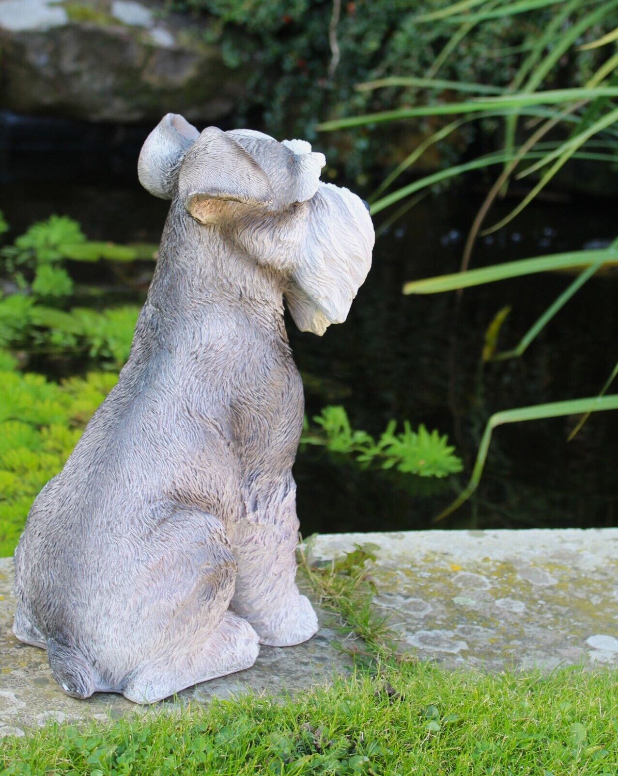 Schnauzer Garden Ornament Dog Animal Sculpture indoor outdoor 34cm