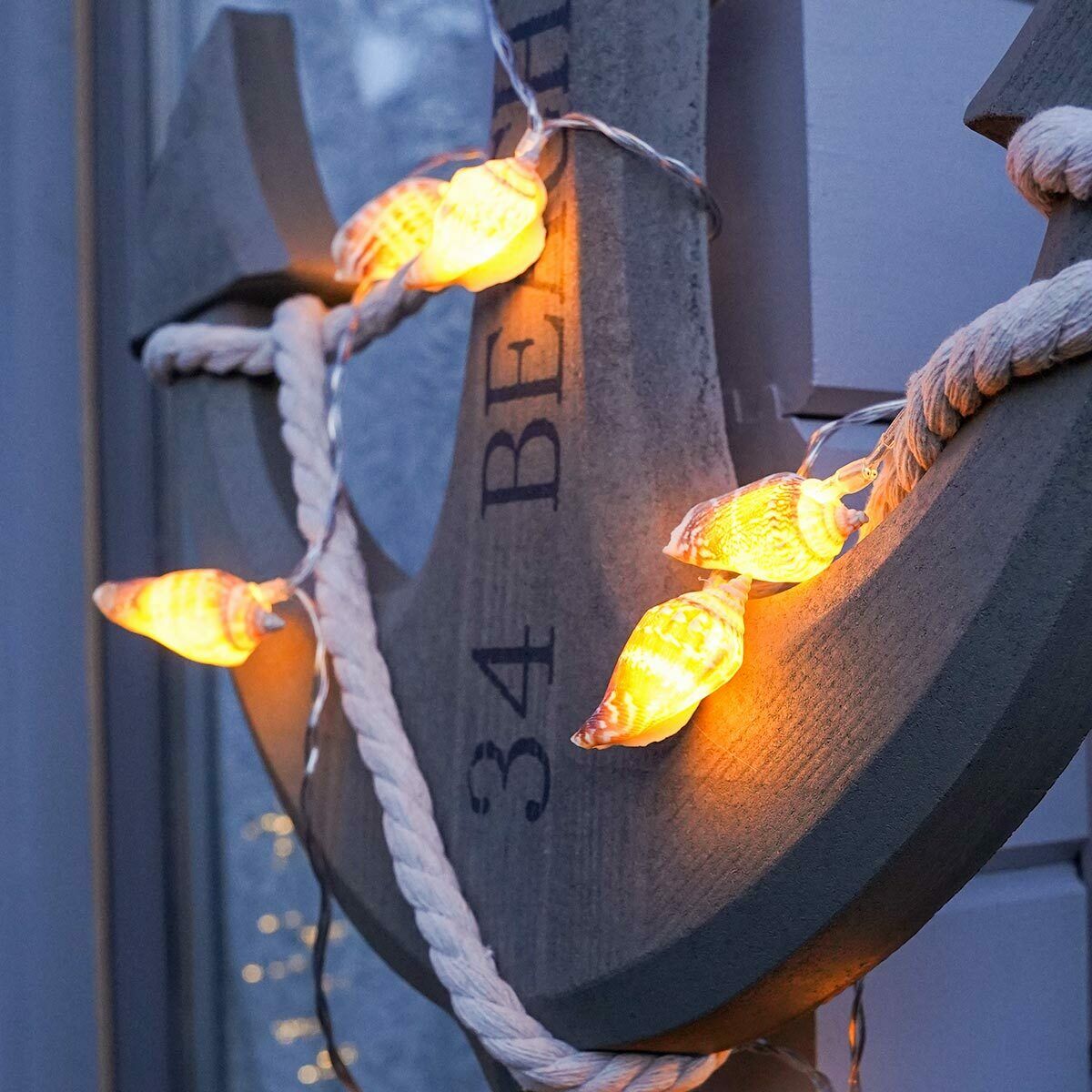 1.5m Battery Nautical REAL Sea Shell LED Fairy String Lights | Bedroom Bathroom