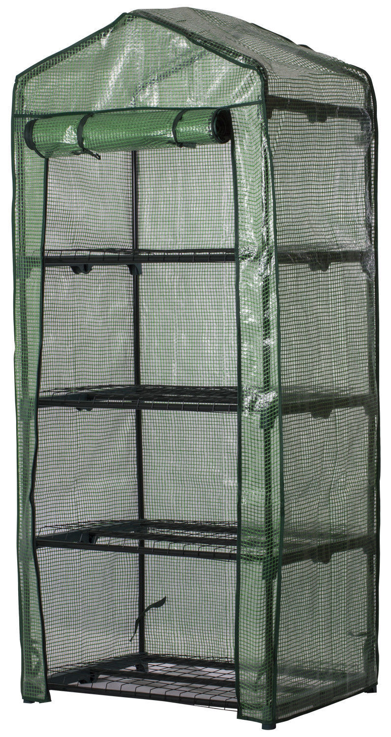 Woodside 4 Tier Garden Greenhouse/Growhouse With Reinforced Cover