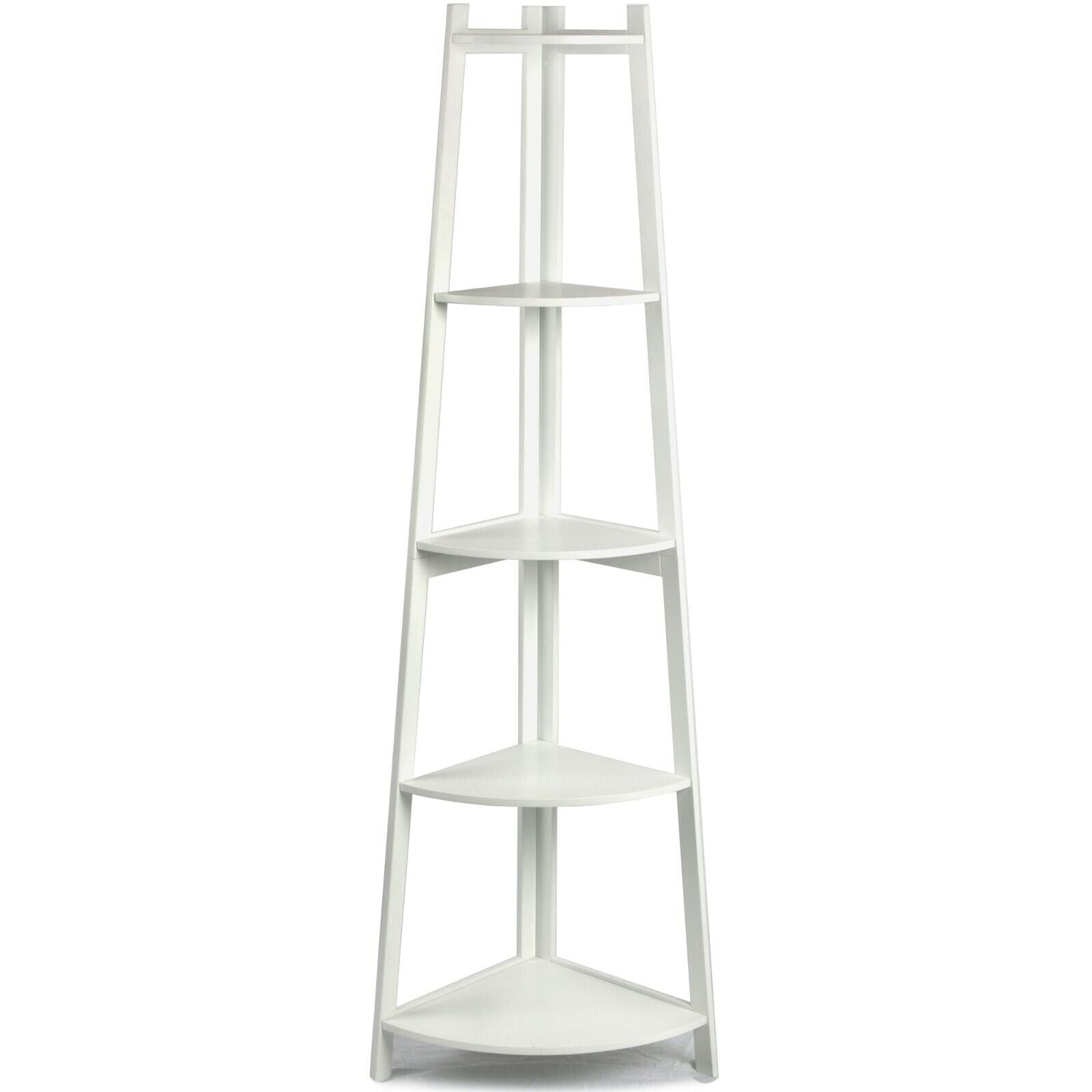 Corner Ladder Shelf Bookcase Display Storage Unit Plant Stand Rack White Grey