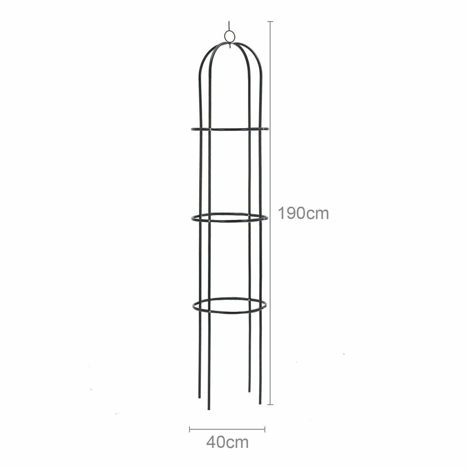 Obelisk Metal Garden Climbing Plant 1.9m Flowers Steel Frame