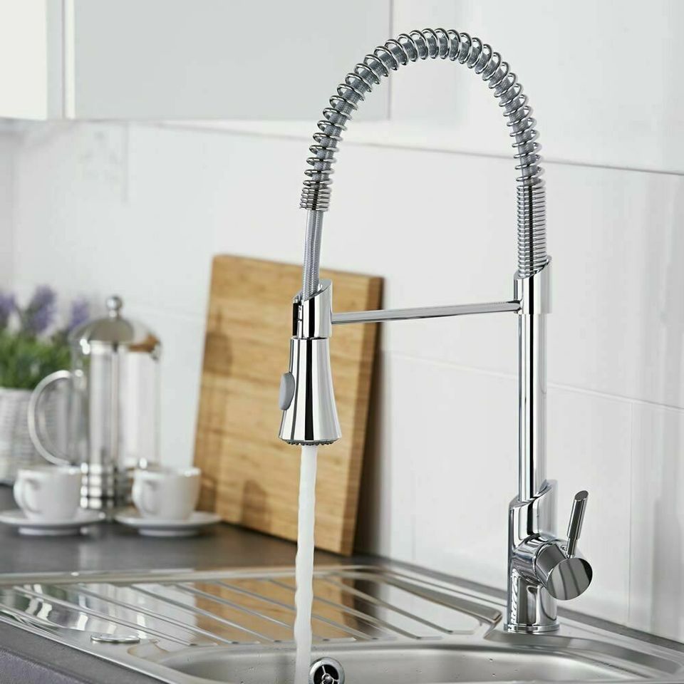 New Swivel Spout Kitchen Sink Mixer Taps with Pull Out Bidet Spray Tap Chrome