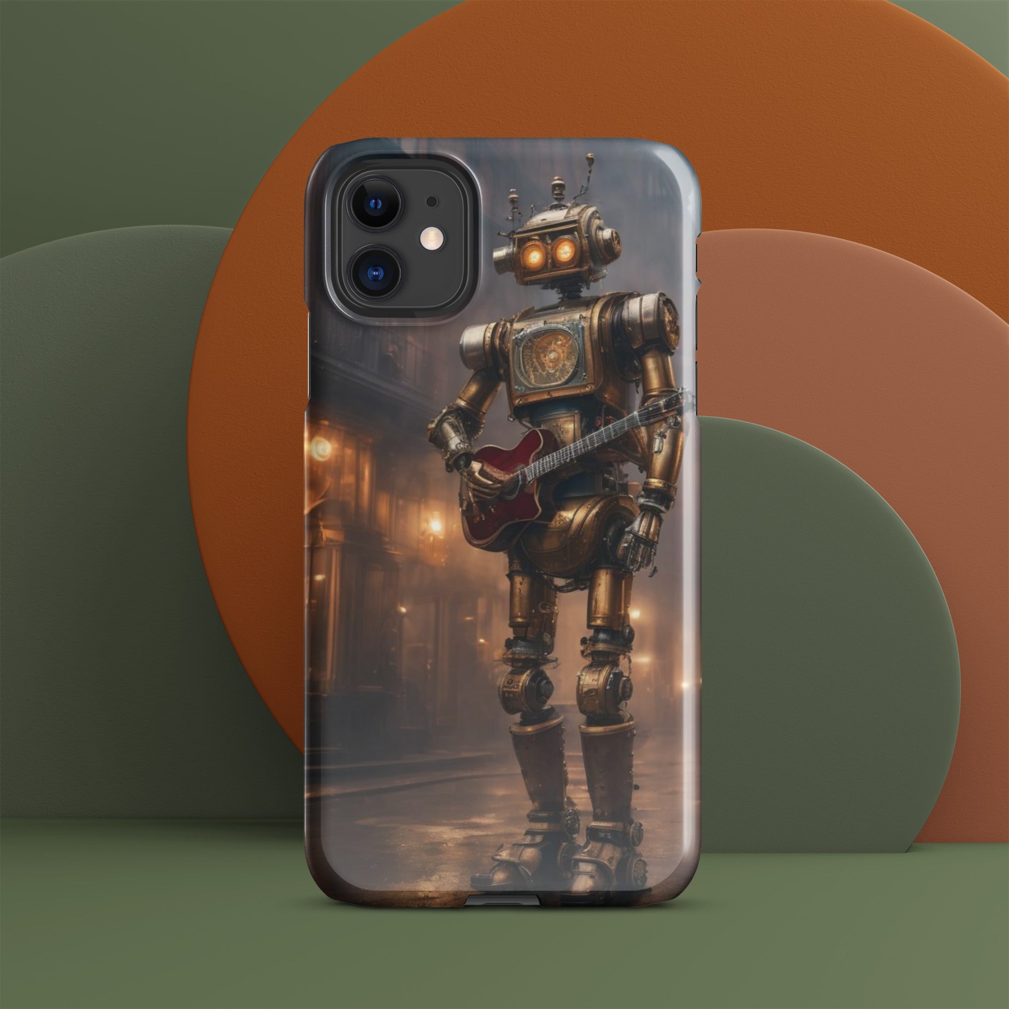 Steampunk Robot With Guitar Snap case for iPhone®