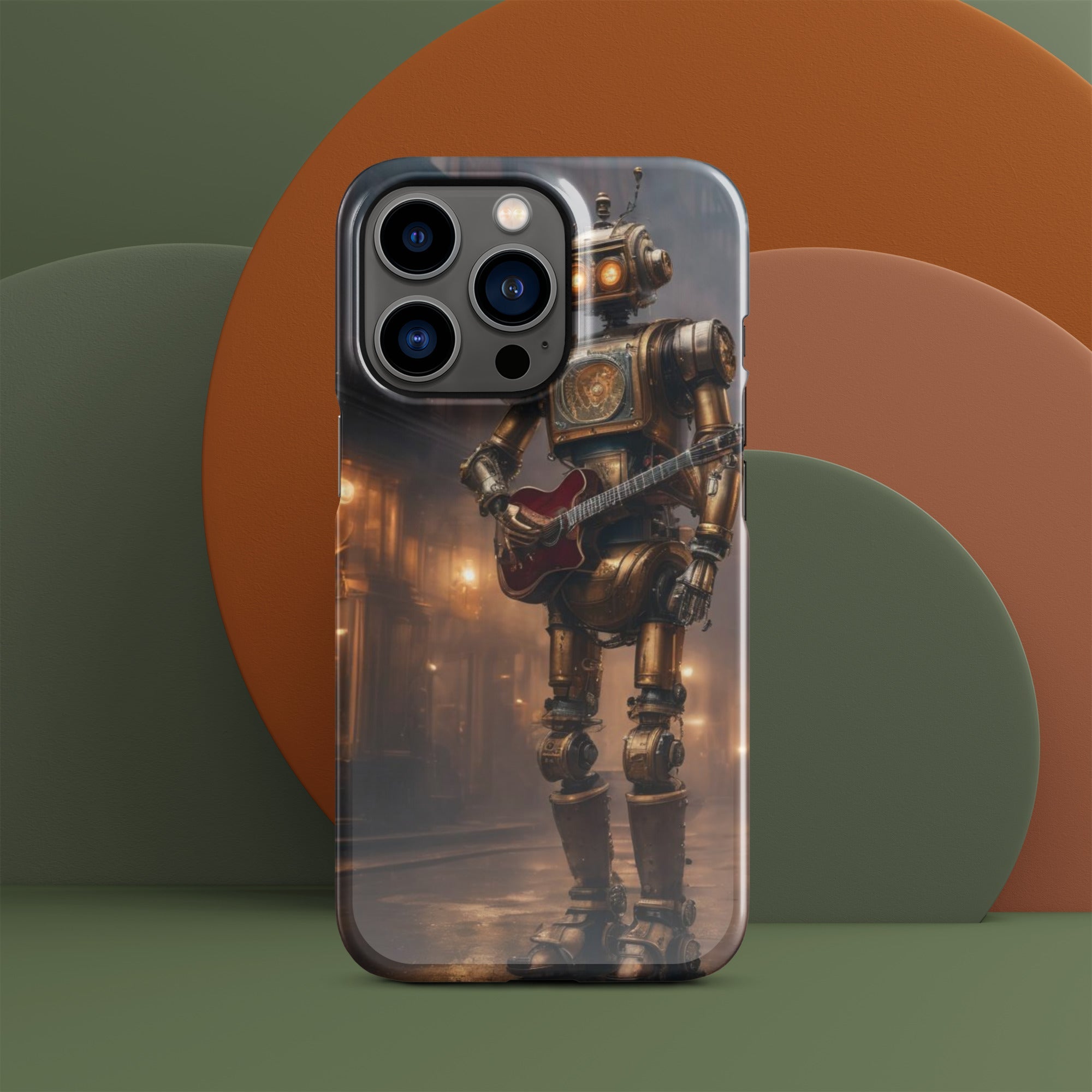 Steampunk Robot With Guitar Snap case for iPhone®