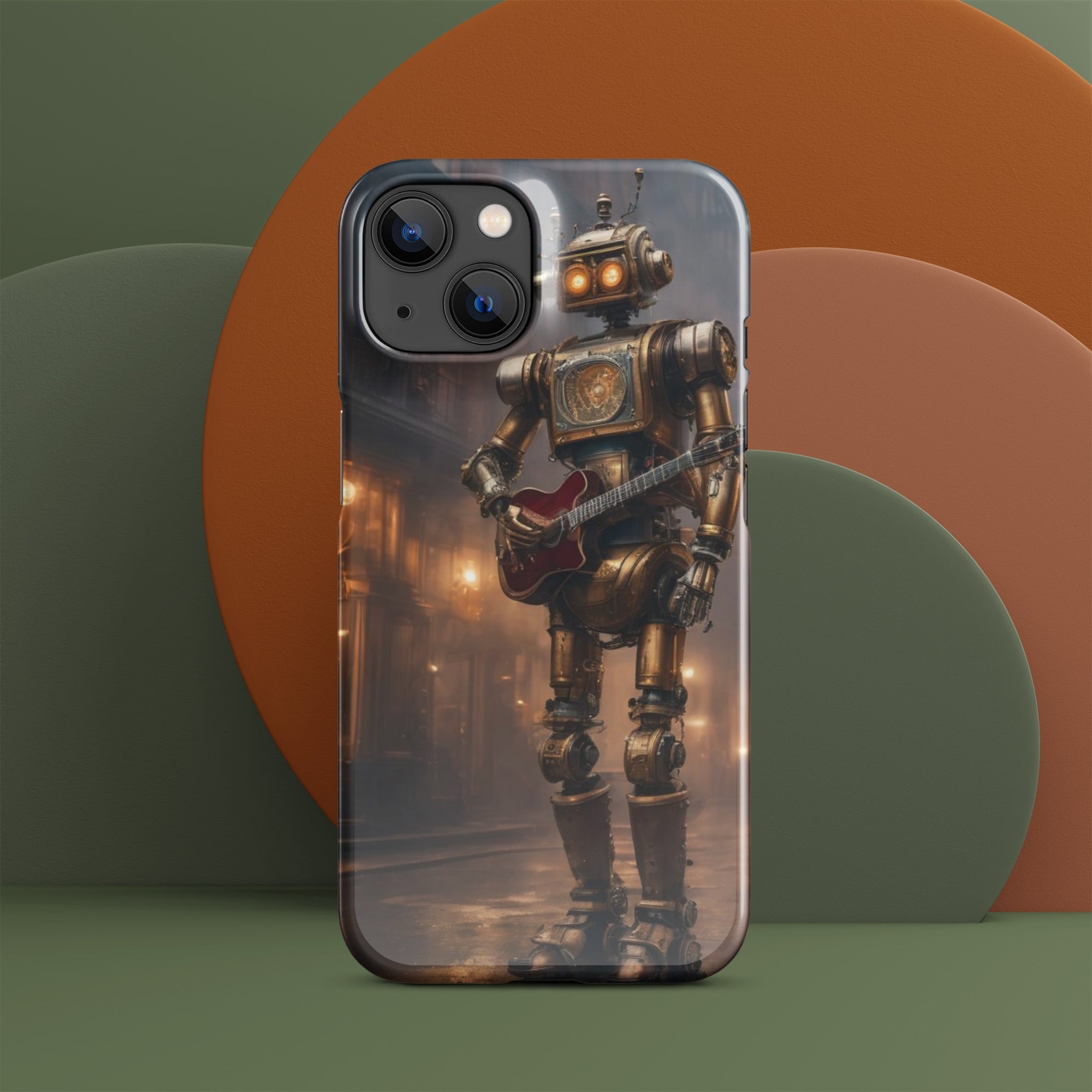 Steampunk Robot With Guitar Snap case for iPhone®